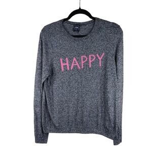 GAP Gray Fall Pink HAPPY Stretchy Comfy Loungewear Casual Long Sleeve Shirt